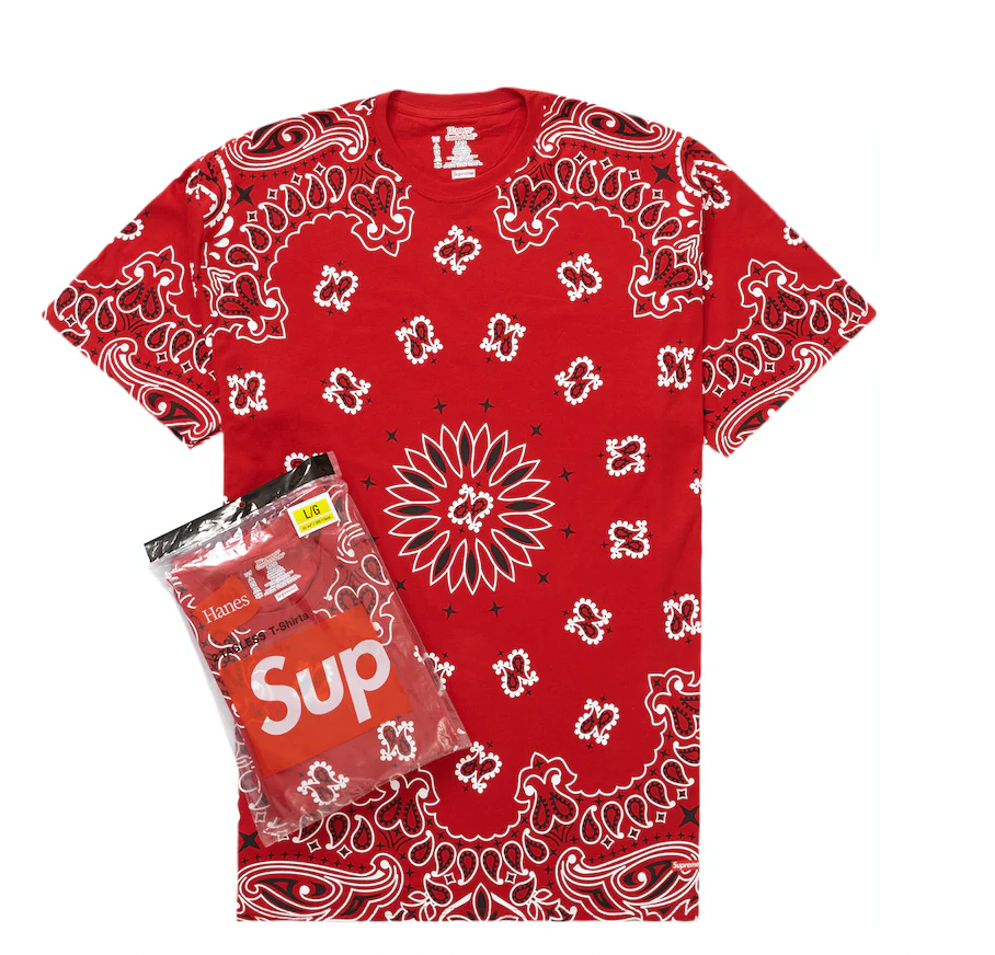Supreme Hanes Bandana Tagless Tees (2 Pack) Red – LACED OUT